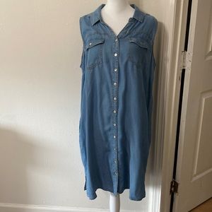 Piccadilly Jean sleeveless button down front dress size L
